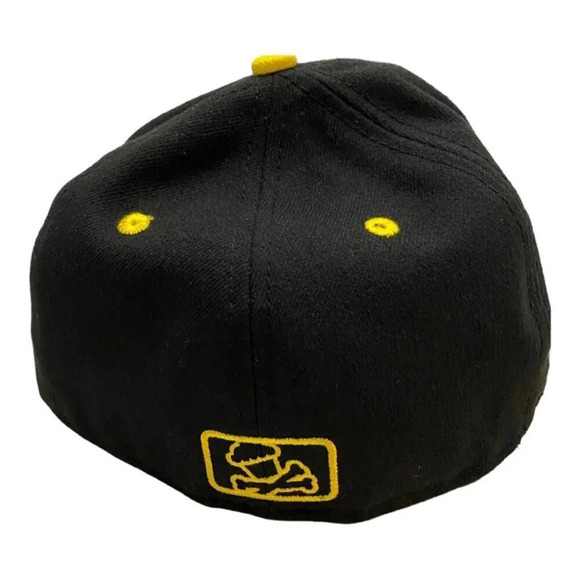 Johnny Cupcakes Bones Baseball Cap X Black Yellow Fitted 7 1/8 (56.8cm) New Era - Picture 11 of 12